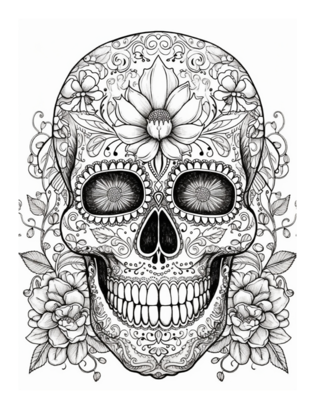 Free Printable Sugar Skull Spectacular Sugar Skull Coloring Page For