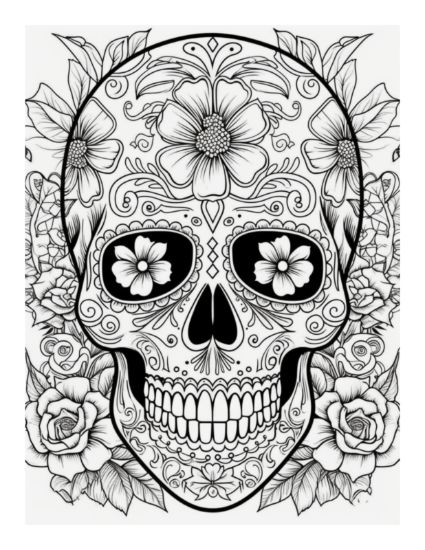 Sugar Skulls Colorful Calaveras Coloring Page 15 | Free Coloring Adventure