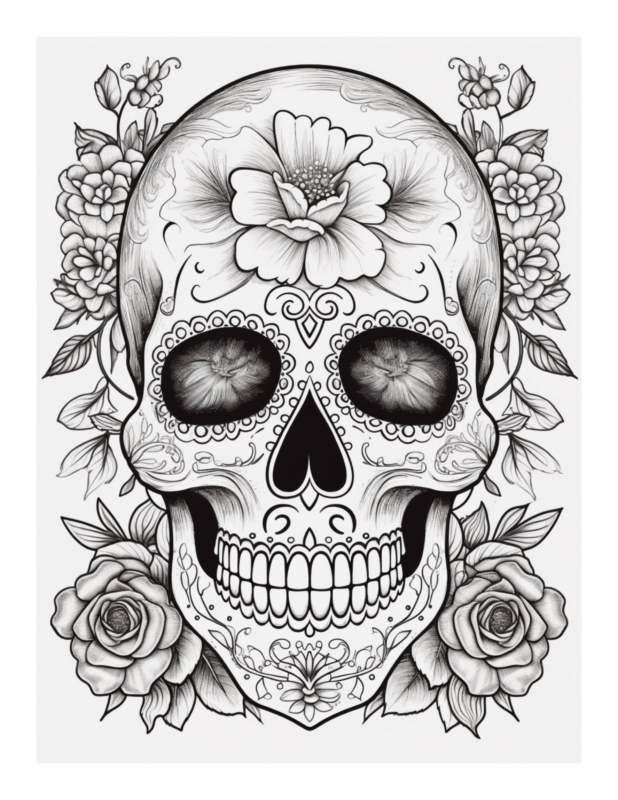 Colorful Calaveras Fiesta - Free Sugar Skulls Coloring Page | Free ...