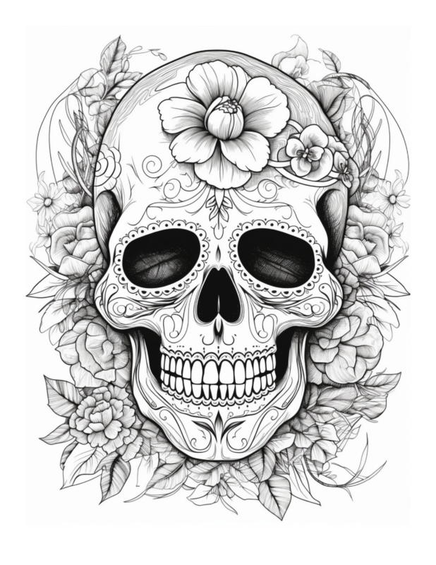 Free Printable Calavera Carnival - Sugar Skull Coloring Page For Kids ...