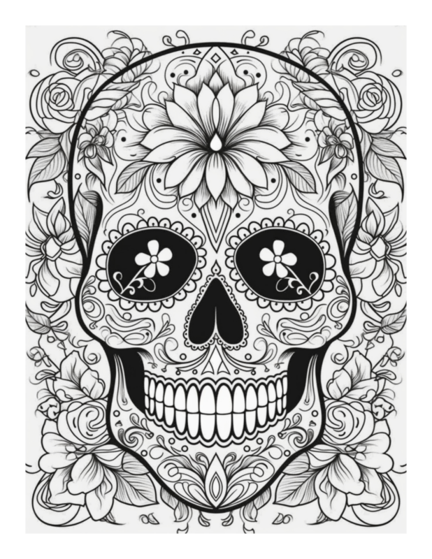 Free Printable Calavera Fiesta - Sugar Skull Coloring Page For Kids And ...