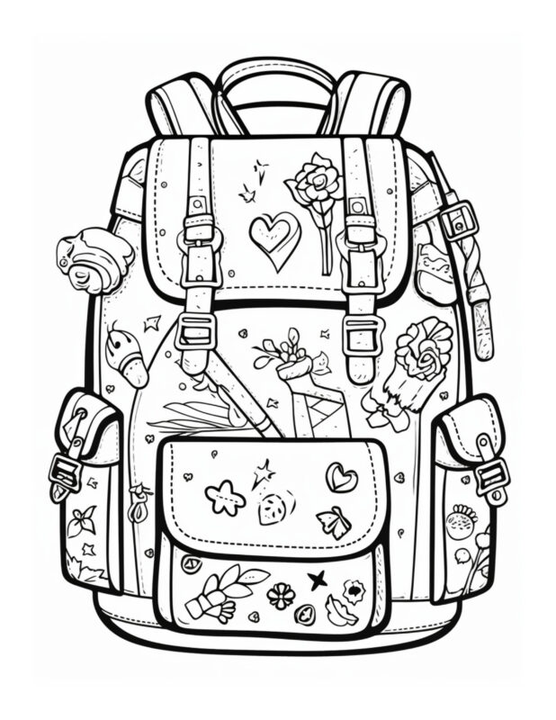 Free Printable Book Bag - Backpack Coloring Page For Kids And Adults