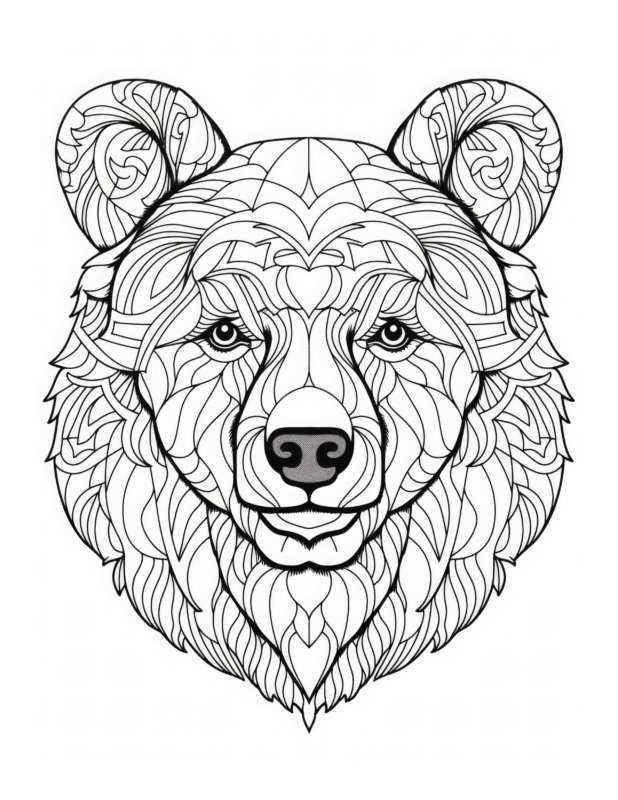 Free Printable Enchanting Bear - Bear Mandala Coloring Page For Kids ...