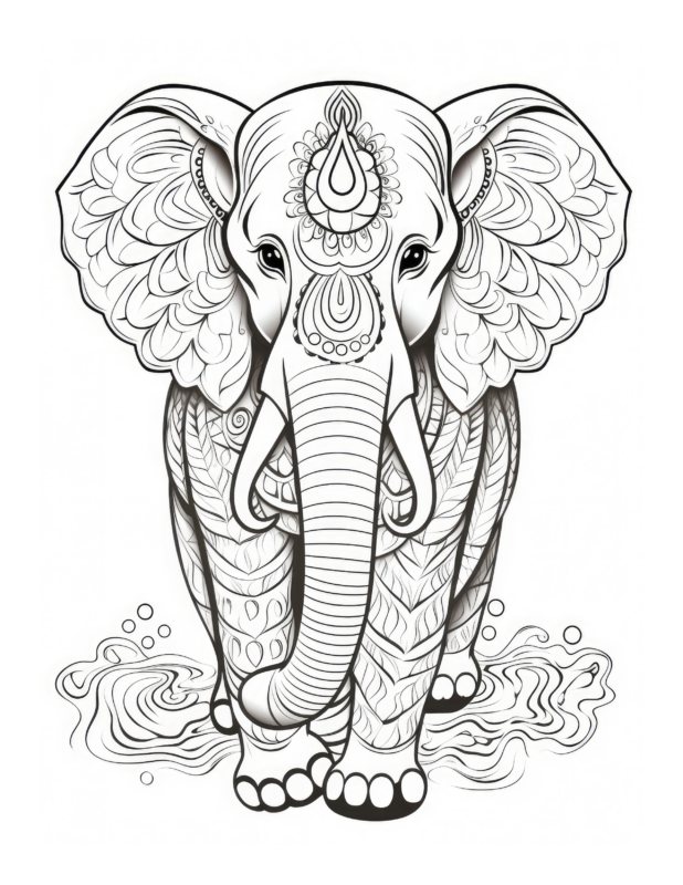 Majestic Marvel - Free Elephant Coloring Page | Free Coloring Adventure