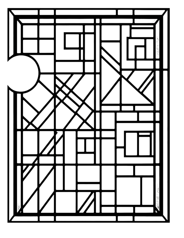 Free Geometric Shapes Stained Glass Coloring Page 3 Free Coloring Adventure