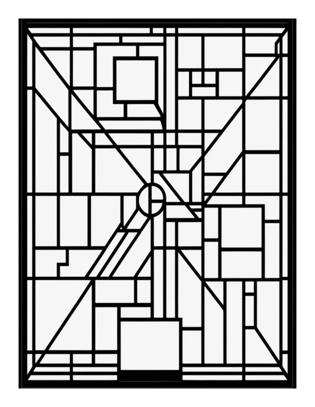 Free Geometric Shapes Stained Glass Coloring Page 31 | Free Coloring ...