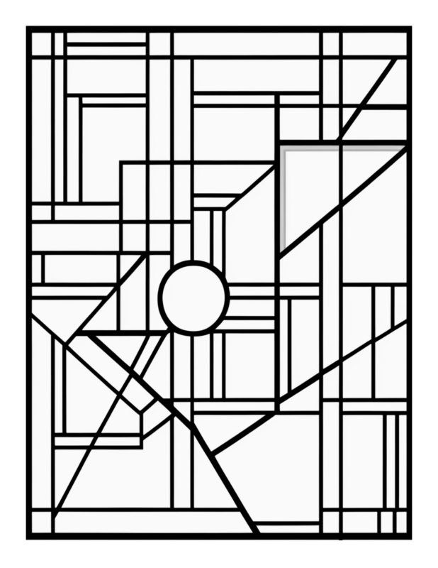 Free Geometric Shapes Stained Glass Coloring Page 37 | Free Coloring ...