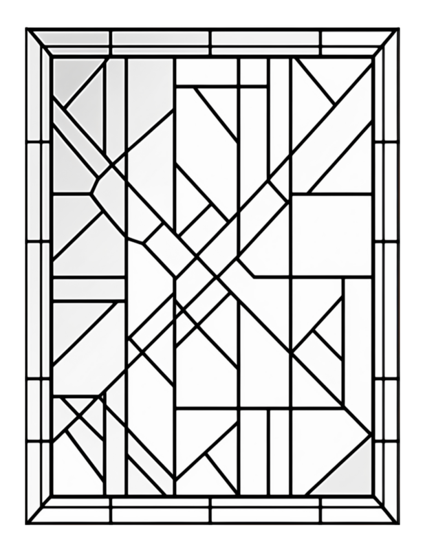 Free Geometric Shapes Stained Glass Coloring Page 83 | Free Coloring ...