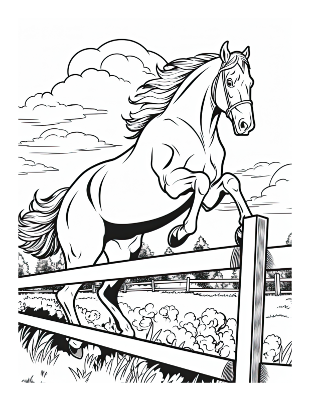 Free Printable Stable Stars - Horse Coloring Page For Kids And Adults