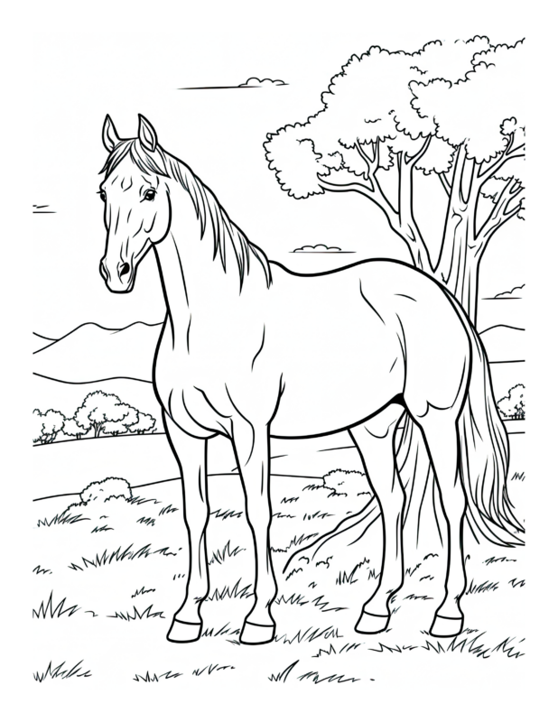 Free Printable Western Bronco - Horse Coloring Page For Kids And Adults