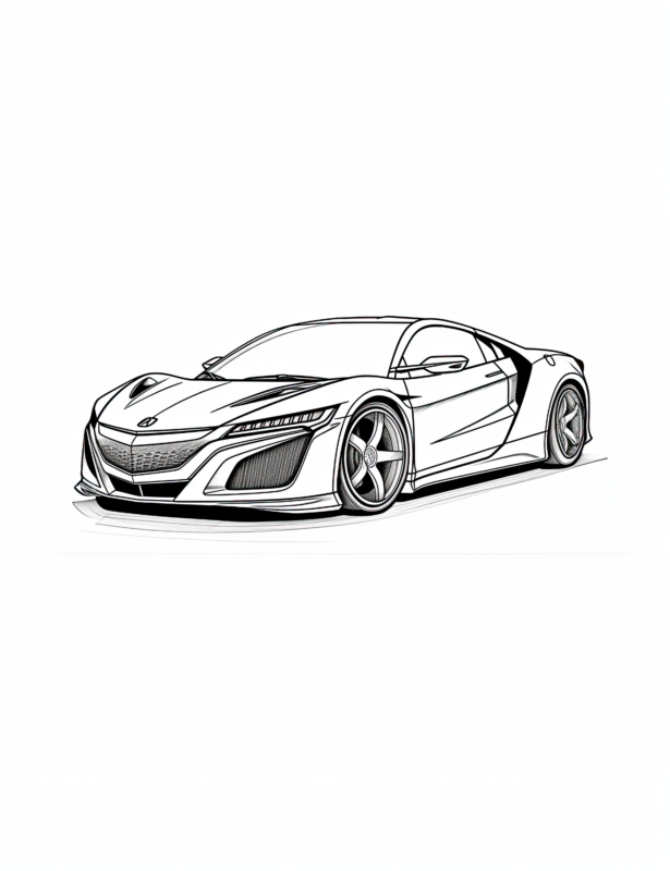 Supercar Elegance Acura Nsx Coloring Pages Free Coloring Adventure