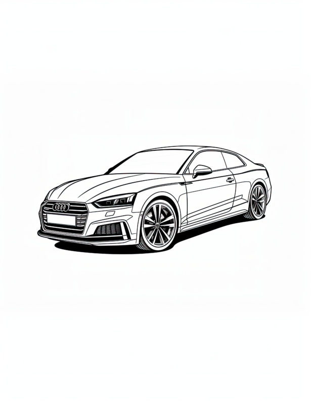 Audi A5 Coloring Page | Free Coloring Adventure