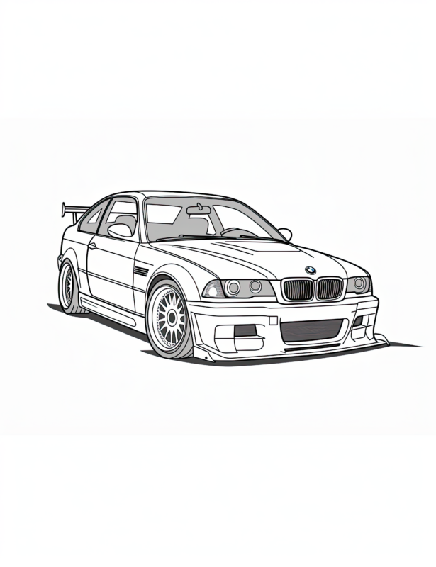 BMW M3 1995 Coloring Pages | Free Coloring Adventure