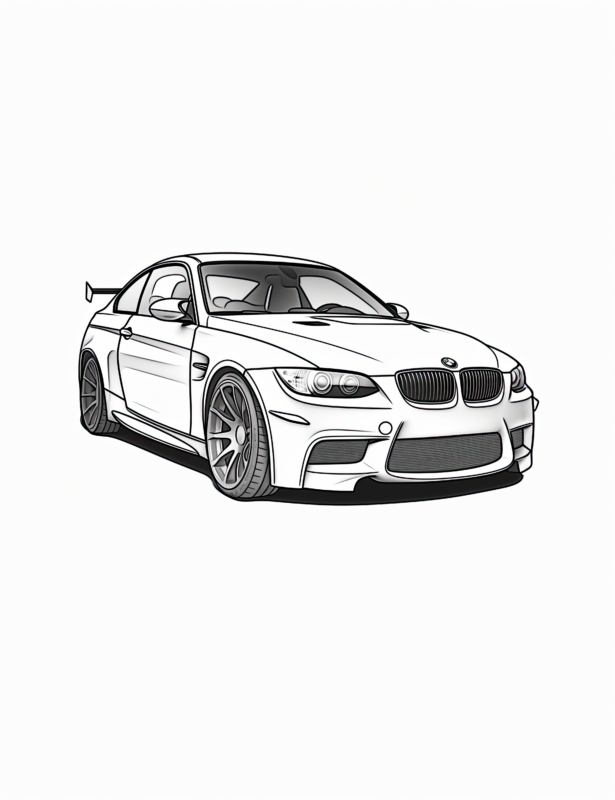 BMW M3 Coupe Coloring Page | Free Coloring Adventure