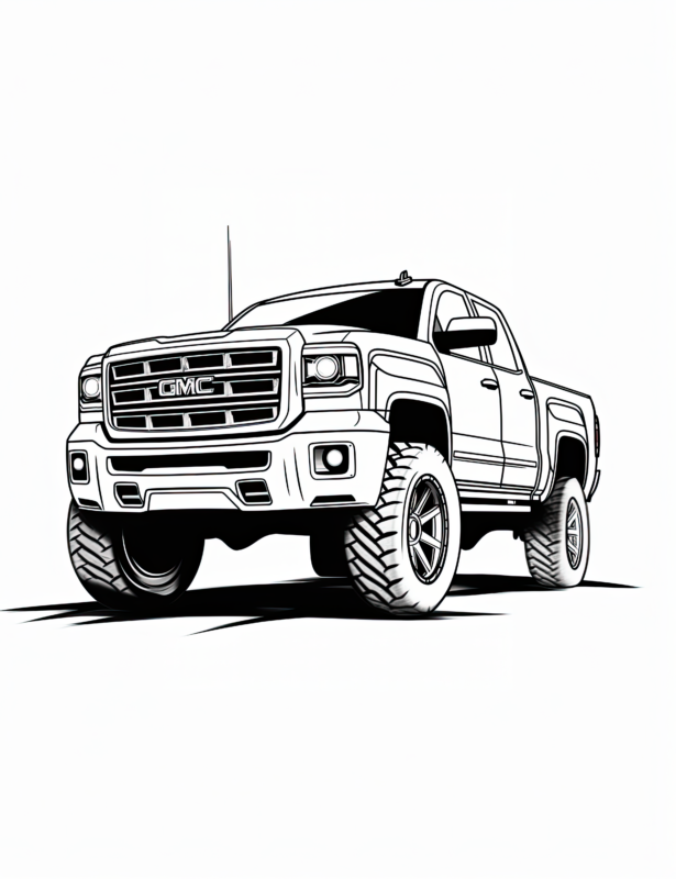 Free Printable GMC Sierra Coloring Page For Adults And Kids
