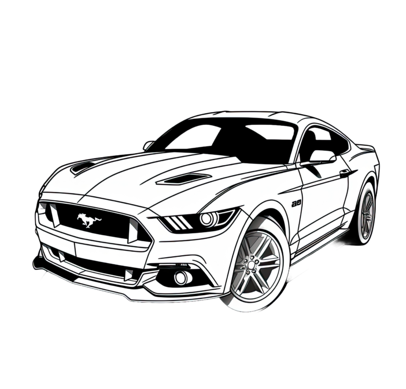 Free Printable Ford Mustang 2015 Coloring Page For Adults And Kids