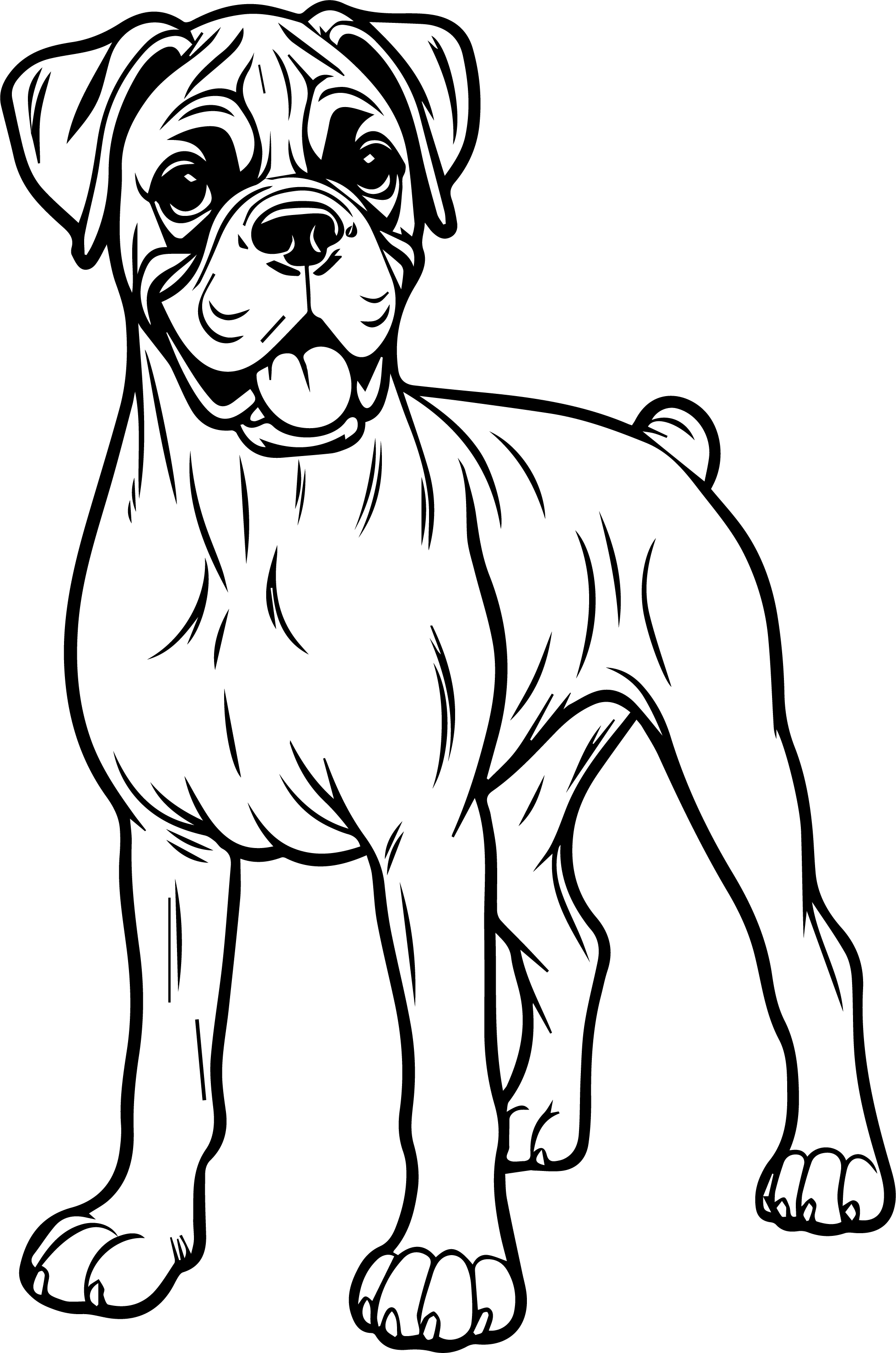 Free Printable Boxer Dog Coloring Page For Kids And Adults