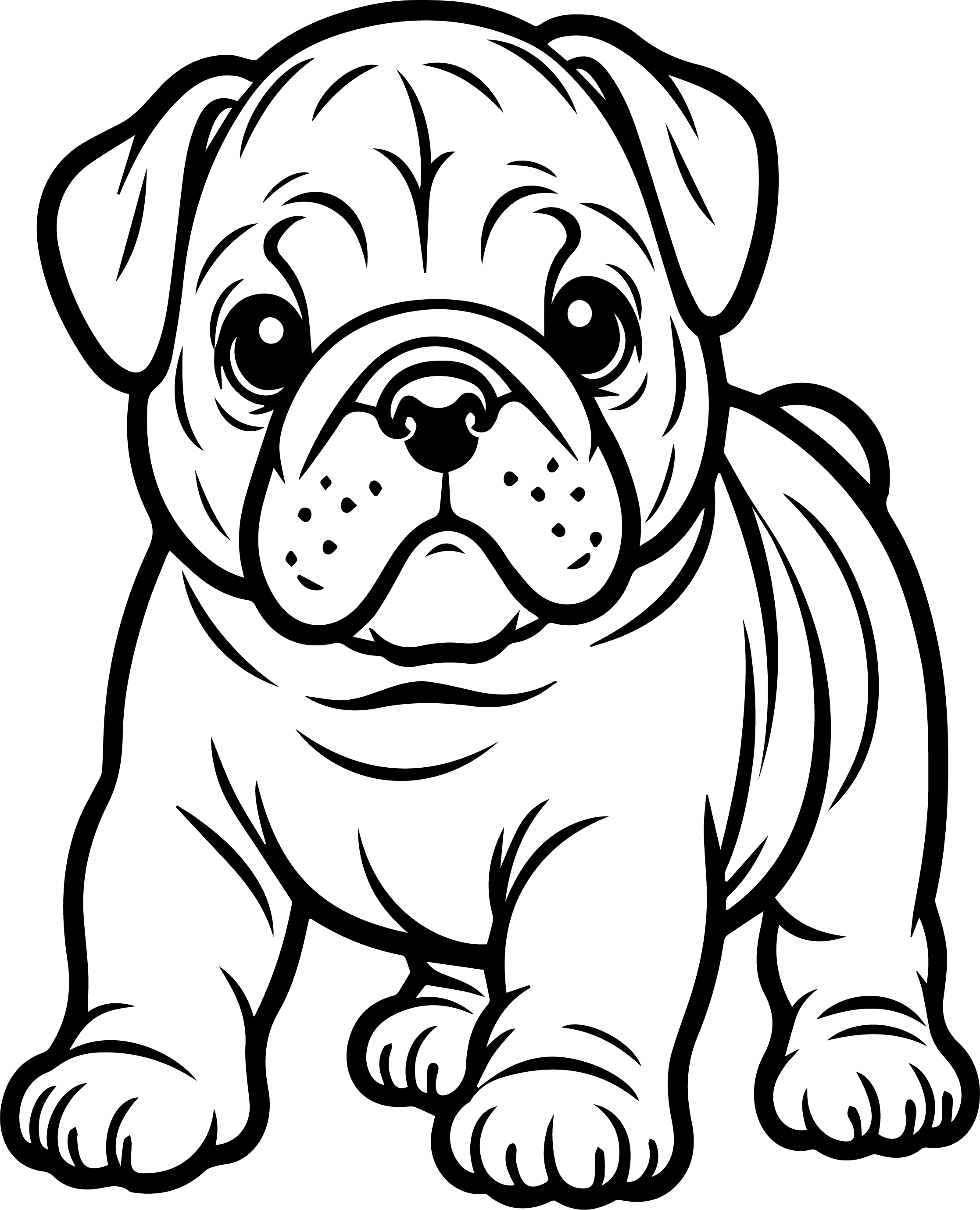 Free Printable Bulldog Puppy Coloring Page For Kids And Adults