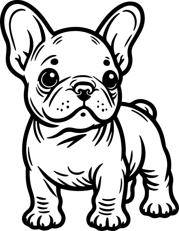 Free Printable French Bulldog Puppy Coloring Page For Kids And Adults