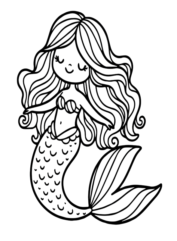 Free Printable Little Mermaid Coloring Page For Kids And Adults