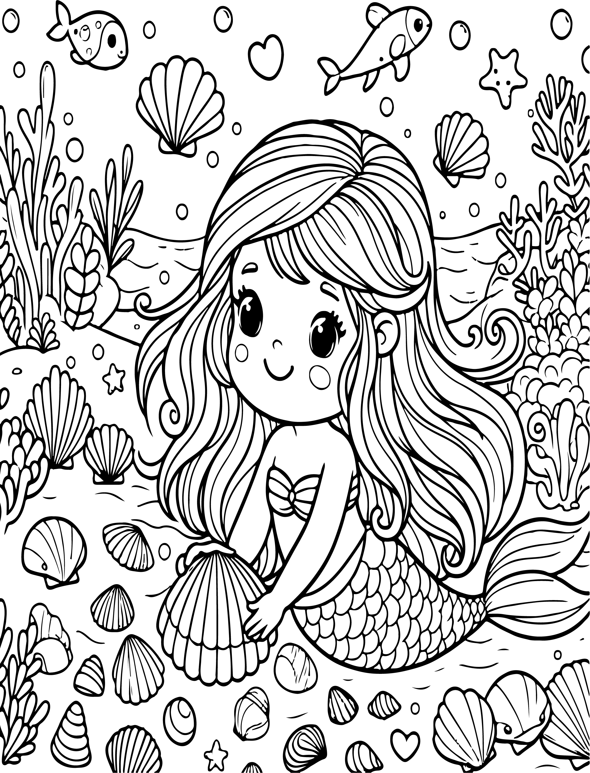 Free Printable Little Mermaid Coloring Page For Kids And Adults
