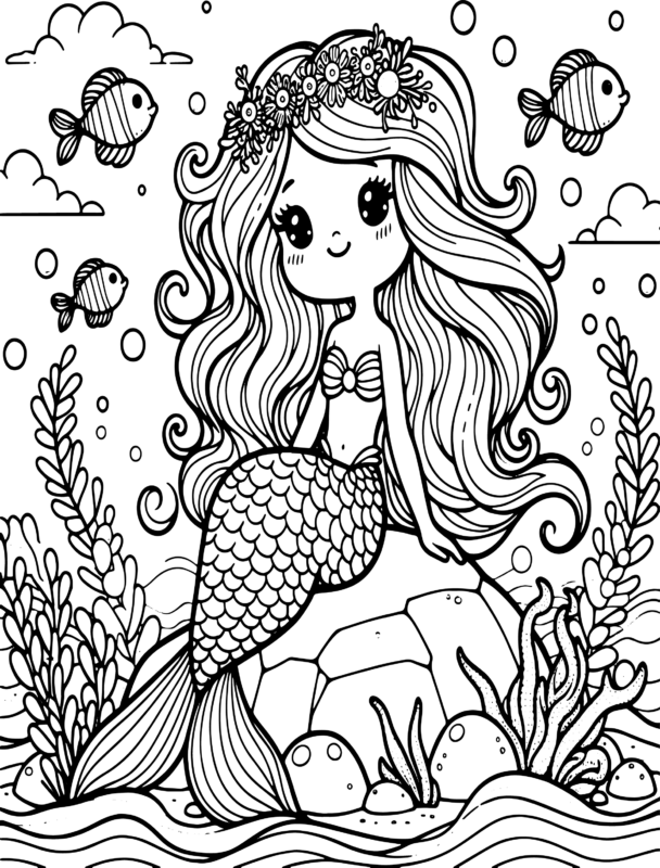 Free Printable Little Mermaid Coloring Page 50 For Kids And Adults