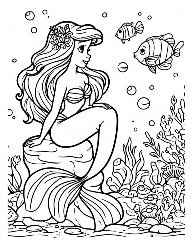 Free Printable Siren's Song: - Mermaid Coloring Page For Kids And Adults