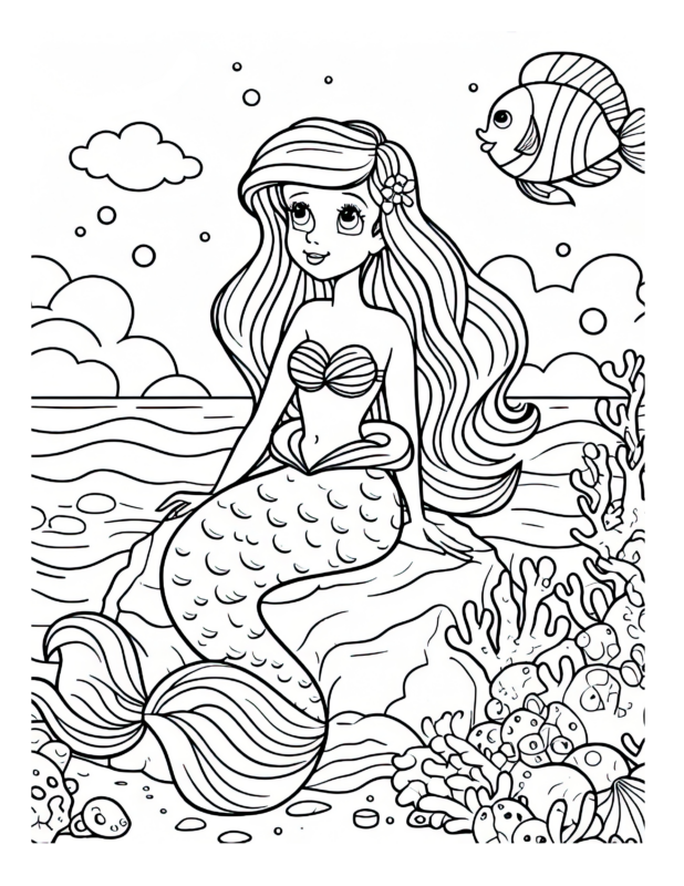 Free Printable Mystical Mermaids - Mermaid Coloring Page For Kids And ...