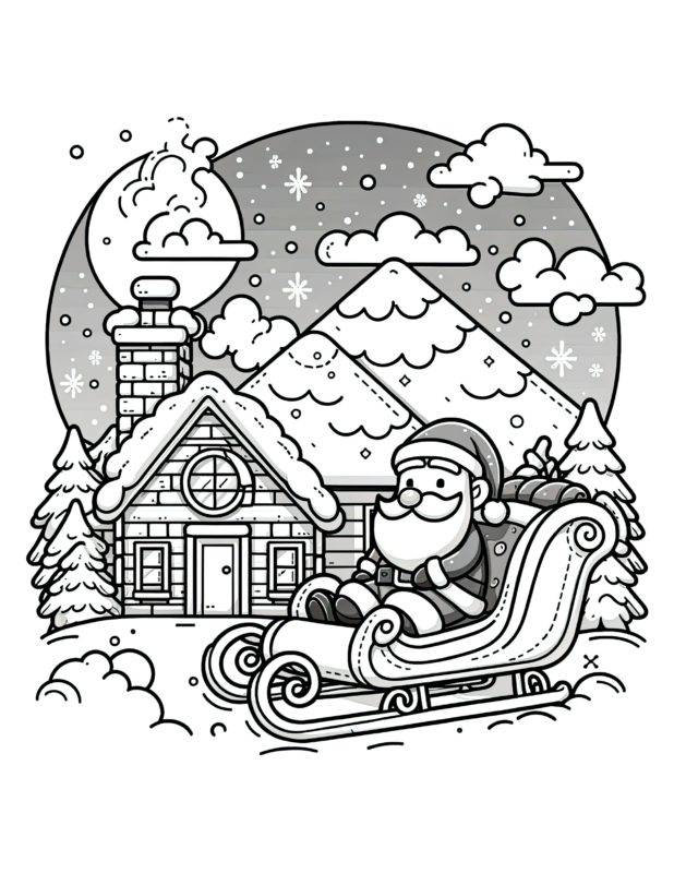 Free Printable North Pole Dreams - Santa Claus Coloring Page For Kids