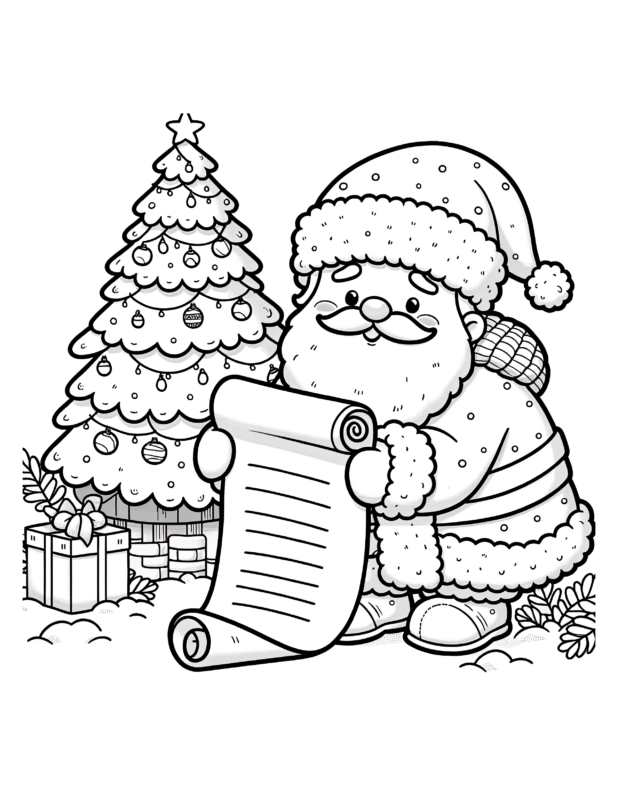 Free Printable Naughty Or Nice - Santa Coloring Page For Kids And Adults