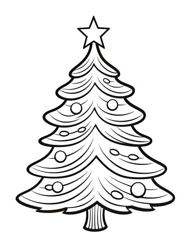 Free Printable Festive Evergreen - Christmas Tree Coloring Page For ...