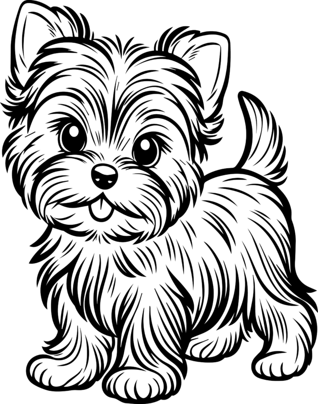 Free Printable Yorkshire Terrier Puppy Coloring Page For Kids And Adults
