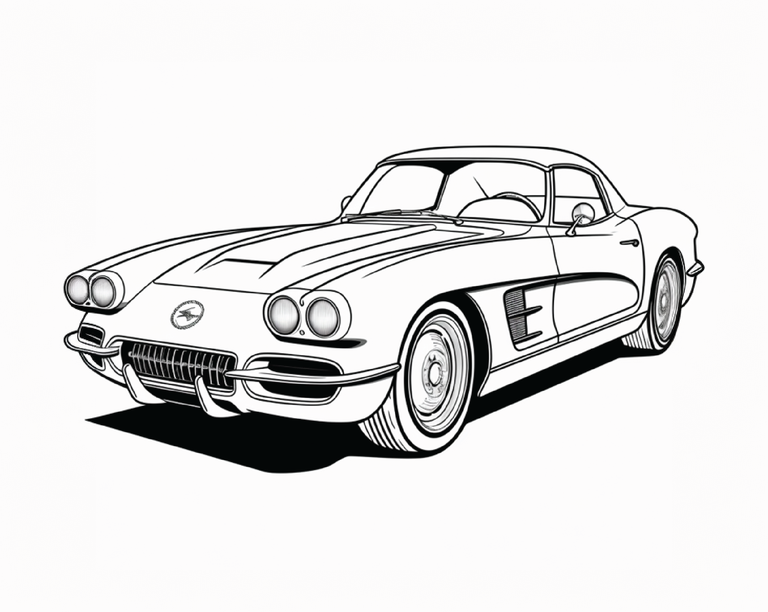 Free Printable Chevrolet Corvette Coloring Page For Kids And Adults